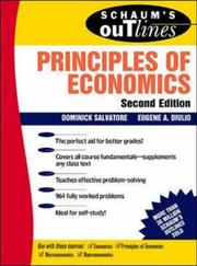 Cover of: Schaum's Outline of Principles of Economics (Schaum's) by Dominick Salvatore, Eugene A. Diulio