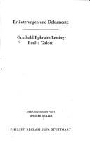 Cover of: Gotthold Ephraim Lessing Emilia Galotti
