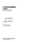 Cover of: A programming logic: with an introduction to the PL/CV verifier