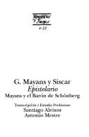 Cover of: Epistolario: Mayans y el Barón de Schönberg