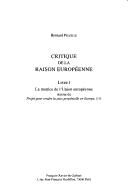 Cover of: Critique de la raison européenne by B. Peloille