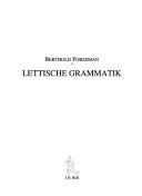 Cover of: Lettische Grammatik