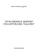 Cover of: Et in udendo il silentio: una lettura del Galateo