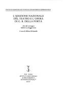 Cover of: L' edizione nazionale del teatro e l'opera di G. B. Della Porta: atti del Convegno, Salerno, 23 maggio 2002