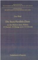 Cover of: Die Sacra-Parallela-Zitate aus den B uchern Josua, Richter, 1/2 Samuel, 3/4 Könige sowie 1/2 Chronik