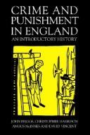 Cover of: Crime and punishment in England: an introductory history