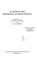 Cover of: Klassiker der modernen Zeitphilosophie. Schlüsseltexte. by Walter Ch. Zimmerli, Mike Sandbothe