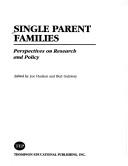 Single parent families by Joe Hudson, Burt Galaway
