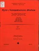 Cover of: Syro-Mesopotamian studies, a preface by Giorgio Buccellati