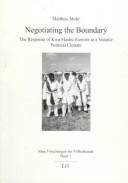 Cover of: Negotiating the boundary by Matthias Mohr, Matthias Mohr