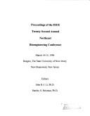 Cover of: Proceedings of the IEEE Twenty-Second Annual Northeast Bioengineering Conference | IEEE Northeast Bioengineering Conference (22nd 1996 New Brunswick, N.J.)