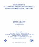 Cover of: Proceedings: IEEE Lester Eastman Conference on High Performance Devices : August 6,7, and 8, 2002, University of Delaware, Newark, Delaware