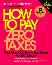 Cover of: How to Pay Zero Taxes 1996 by Jeff A. Schnepper