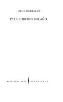 Cover of: Para Roberto Bolaño