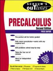 Cover of: Schaum's outline of theory and problems of precalculus