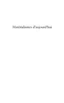 Cover of: Matérialismes d'aujourd'hui: de Deleuze à Badiou