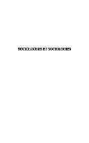 Cover of: Sociologues et sociologies: la France des années 60