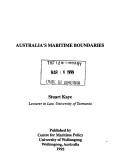 Cover of: Australia's maritime boundaries