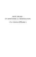 Cover of: René Girard: du mimétisme à l'hominisation : "la violence différante"