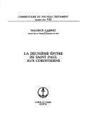 Cover of: deuxième épitre de saint Paul aux Corinthiens