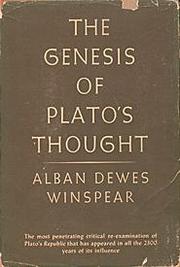 Cover of: The Genesis of Plato's Thought by Alban Dewes Winspear