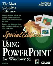 Cover of: Using Powerpoint for Windows 95 by Rick Darnell, Nancy Stevenson, Pam Toliver