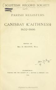 Cover of: Parish registers of Canisbay (Caithness), 1652-1666