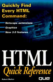 Cover of: HTML quick reference by Robert Mullen