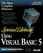 Cover of: Using Visual Basic Special Edition (Using ... (Que))