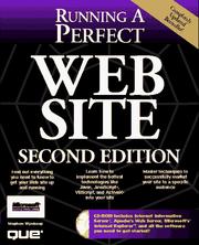 Cover of: Running a perfect Web site