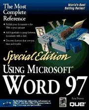 Cover of: Special Edition Using Microsoft Word 97 by Ron Person