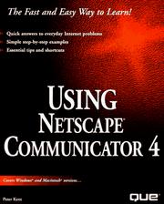 Cover of: Using Netscape Communicator 4 by Peter Kent