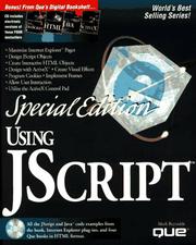 Cover of: Special Edition Using Jscript by Mark C. Reynolds, Mark Reynolds, Jerry Honeycutt, Mark Reynolds, Jerry Honeycutt