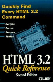 Cover of: HTML 3.2 quick reference.