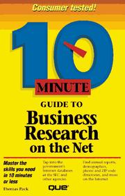 Cover of: 10 minute guide to business research on the Net | Thomas Pack