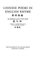 Cover of: Chinese Poems In English Rhyme