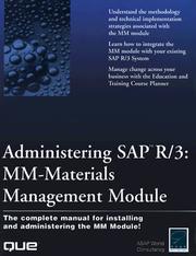 Cover of: Administering Sap R/3: Mm-Materials Management Module