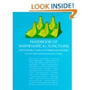 Cover of: Handbook of mathematical functions with formulas, graphs, and mathematical tables by edited by Milton Abramowitz and Irene A. Stegun.