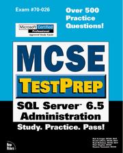 Cover of: McSe Testprep SQL Server 6.5 Administration (Mcse Testprep Series) by Sean Baird