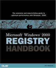 Cover of: Microsoft Windows 2000 Registry Handbook