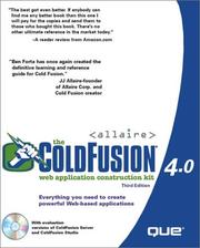 Cover of: The ColdFusion 4.0 Web application construction kit