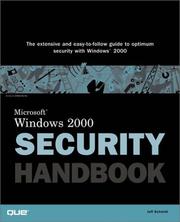 Cover of: Microsoft Windows 2000 Security Handbook by Jeff Schmidt, Theresa Hadden, Alexander Kachur, Dave Bixler, Travis Davis