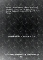 Cover of: Some conclusion of writing the language grouped as Toraja in Central Sulawesi | Masyhuddin Masyhuda