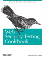 Cover of: Web Security Testing Cookbook by Hope, Paco