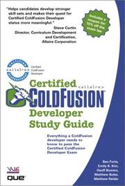 Cover of: Certified ColdFusion Developer Study Guide
