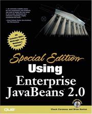 Cover of: Special Edition Using Enterprise JavaBeans (EJB) 2.0 by Chuck Cavaness, Brian Keeton