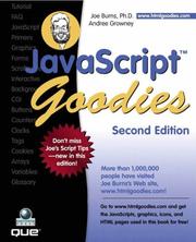 Cover of: JavaScript Goodies (2nd Edition) by Joe Burns, Andree Growney