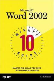 Cover of: Microsoft Word 2002: 10 minute guide