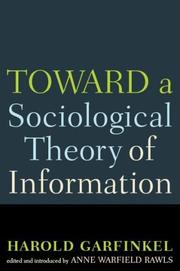 Cover of: Toward a Sociological Theory of Information