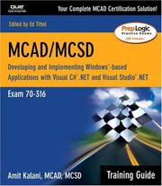 Cover of: MCAD/MCSD Training Guide (70-316): Developing and Implementing Windows-Based Applications with Visual C# and Visual Studio.NET